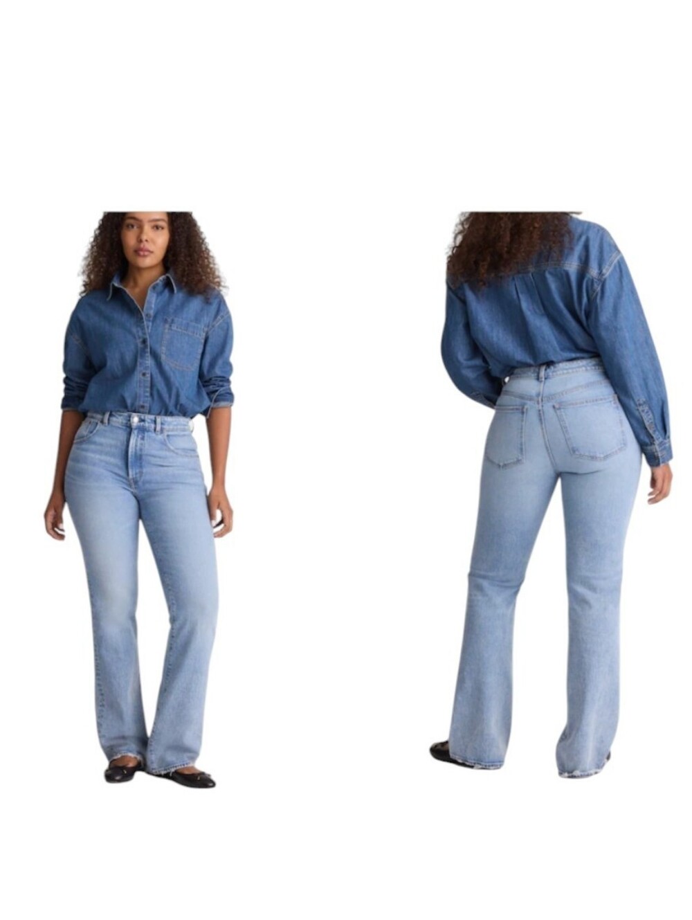 NWT Madewell Petite Curvy Relaxed Bootcut Jeans Raebrook Light Blue Denim 29P